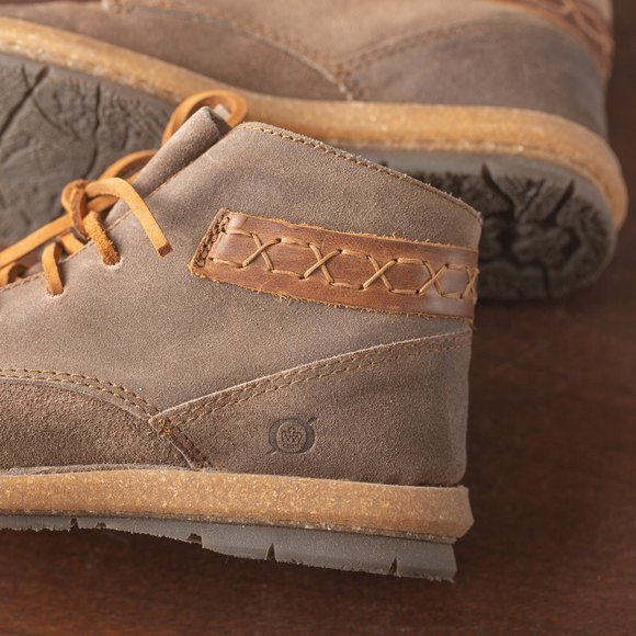 Born Cele Suede Braided Strap Cork Sole Booties Women's US size 6.5M Brown - Picture 8 of 11